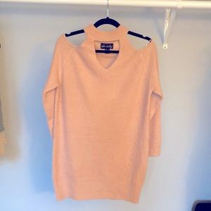 Urban heritage pink cold shoulder sweater